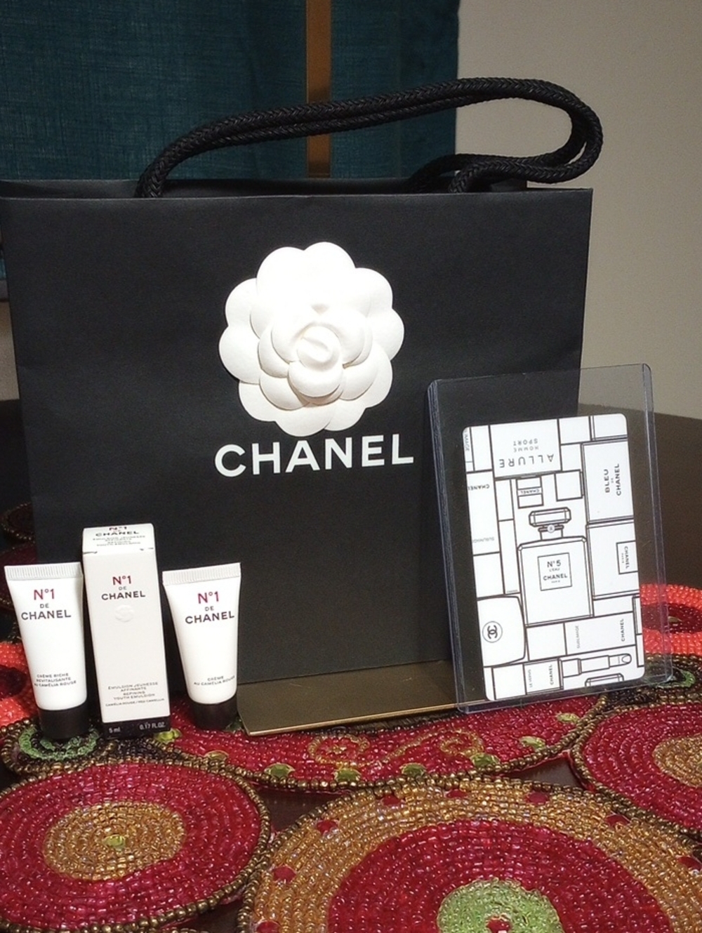 Chanel Samples w/King Of Diamonds Playing Card